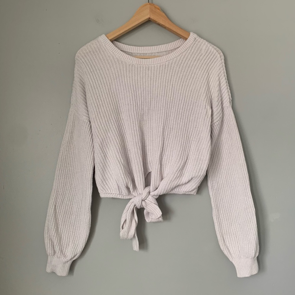 Hollister Tie Front Knit Sweater